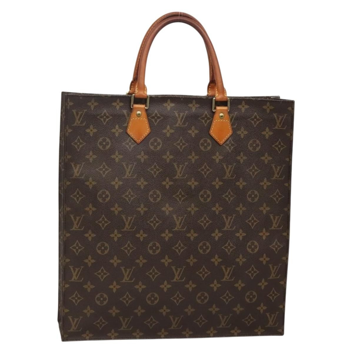 Louis Vuitton Sac Plat Bag Monogram Canvas, BROWN, CANVAS, Handbag