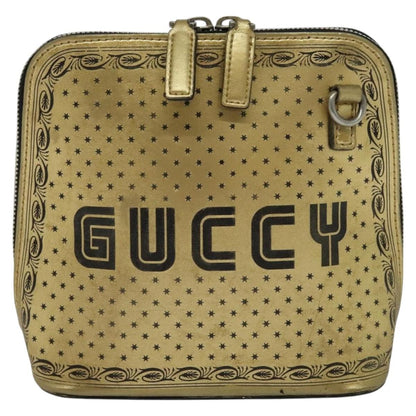 Gucci Dome Crossbody Bag Limited Edition Printed Leather, GOLD, LEATHER, Shoulder bag