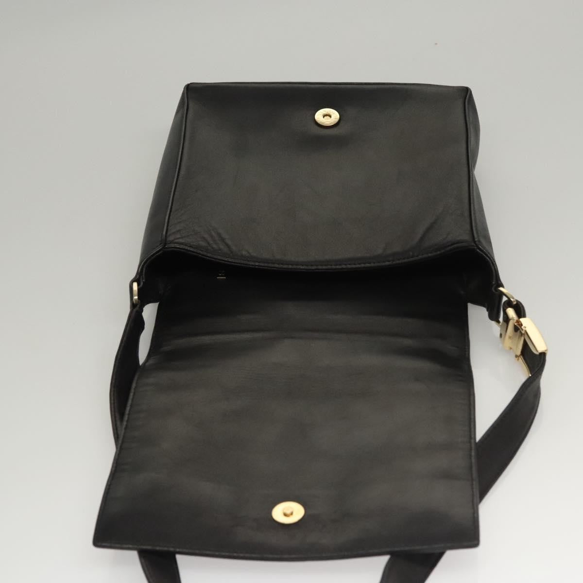 Chanel Chocolate Bar CC Shoulder Bag Quilted Leather, Black, Leather, Shoulder Bag