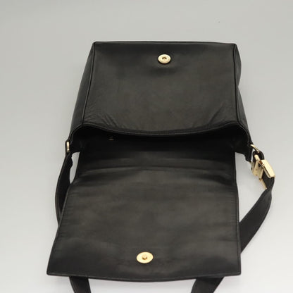 Chanel Chocolate Bar CC Shoulder Bag Quilted Leather, Black, Leather, Shoulder Bag