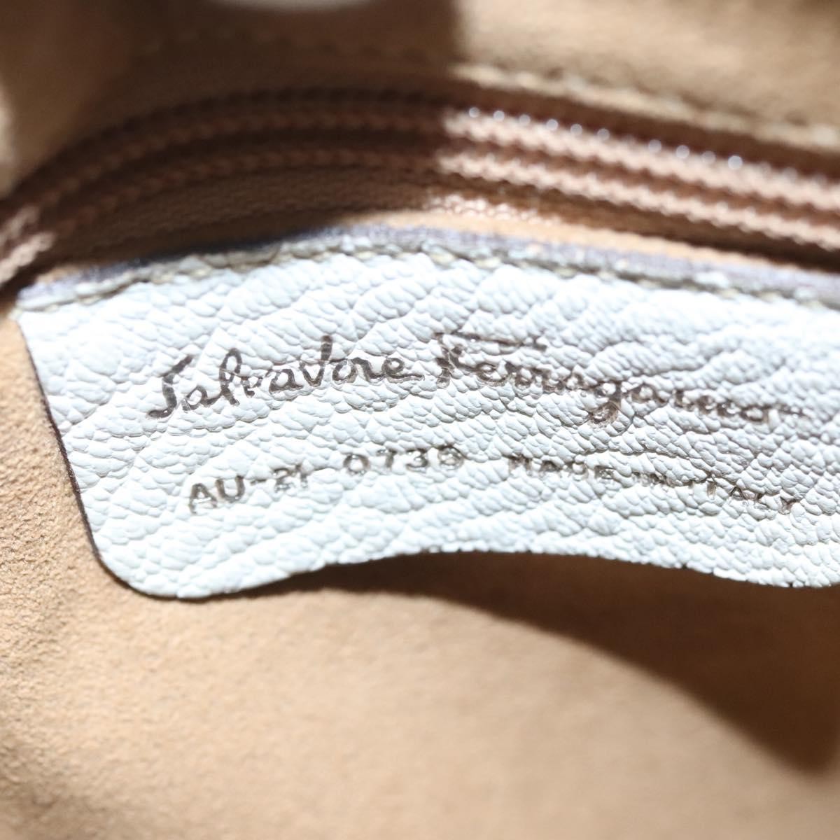 Salvatore Ferragamo Vintage Vara Hobo Leather, WHITE, LEATHER, Shoulder bag