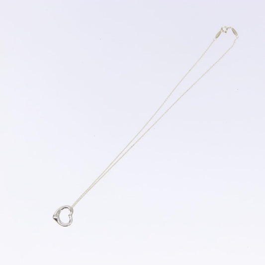 Tiffany & Co. Elsa Peretti Open Heart Pendant Necklace Sterling Silver, SILVER, SILVER, Necklace