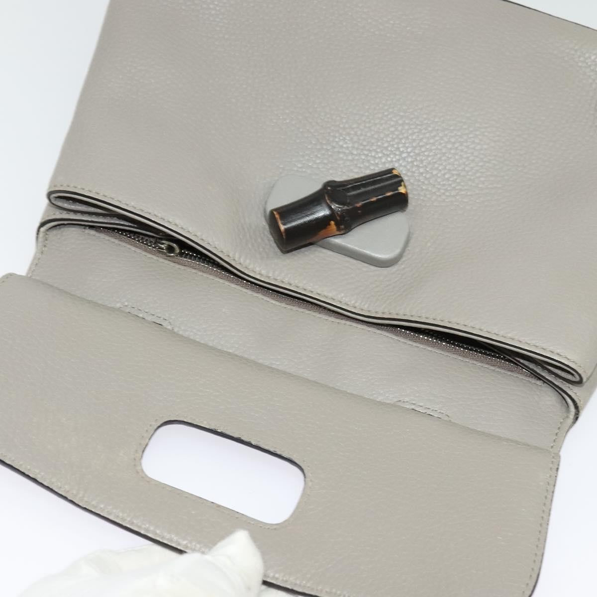 Gucci Bamboo Daily Top Handle Bag Leather, GRAY, LEATHER, Handbag