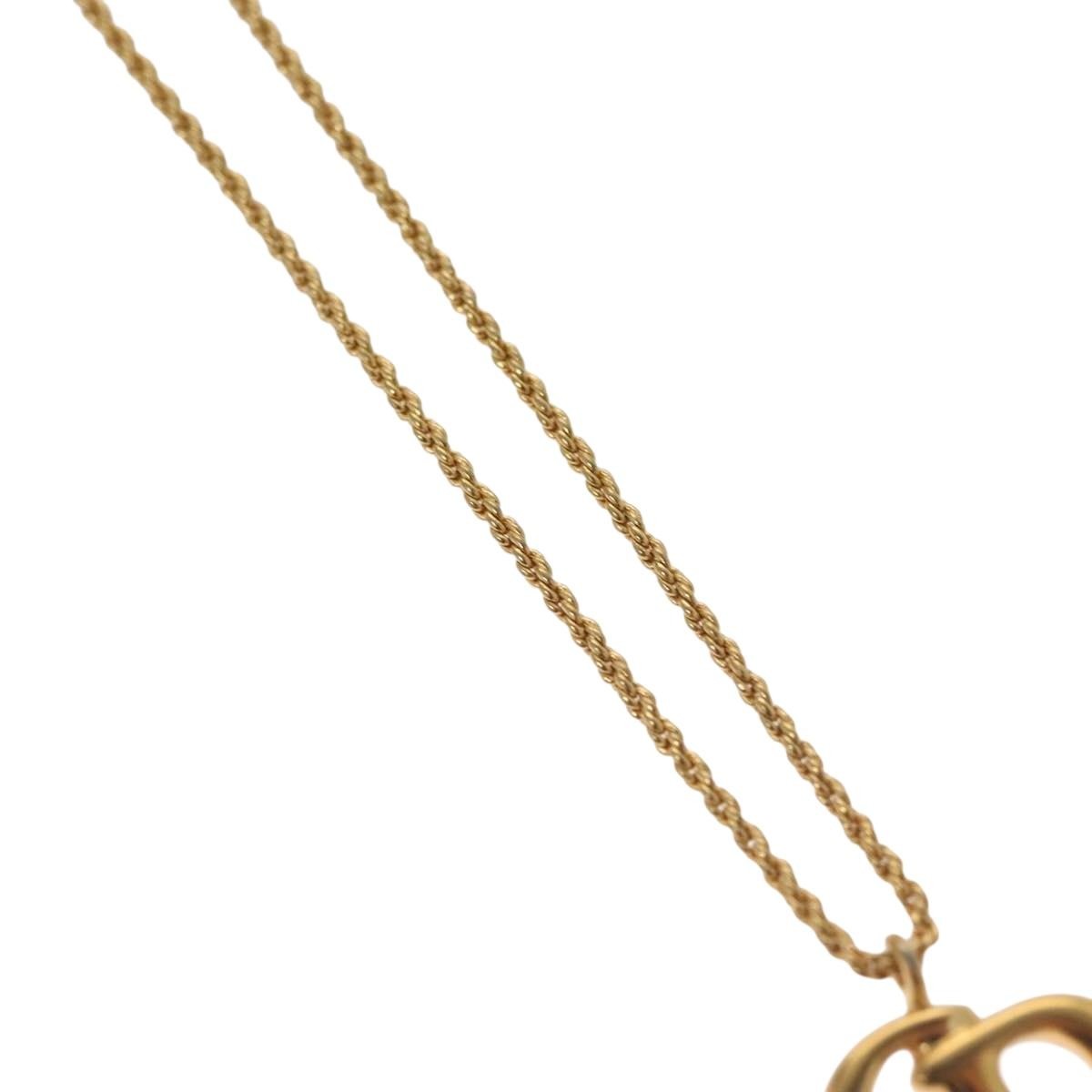 Christian Dior CD Pendant Necklace Metal, GOLD, METAL, Necklace