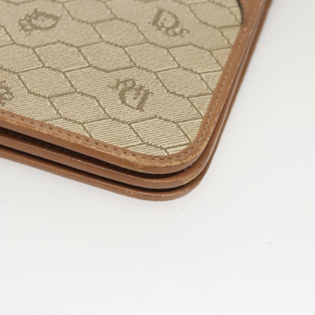 Christian Dior Vintage Honeycomb chain Canvas, BEIGE, CANVAS, Handbag