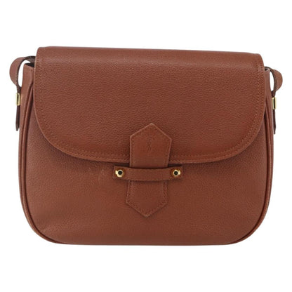 Saint Laurent Vintage Shoulder Bag Leather, BROWN, LEATHER, Shoulder bag