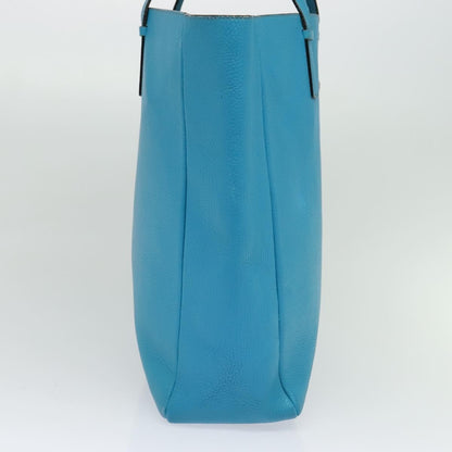 Burberry Tote Leather, BLUE, LEATHER, Tote bag