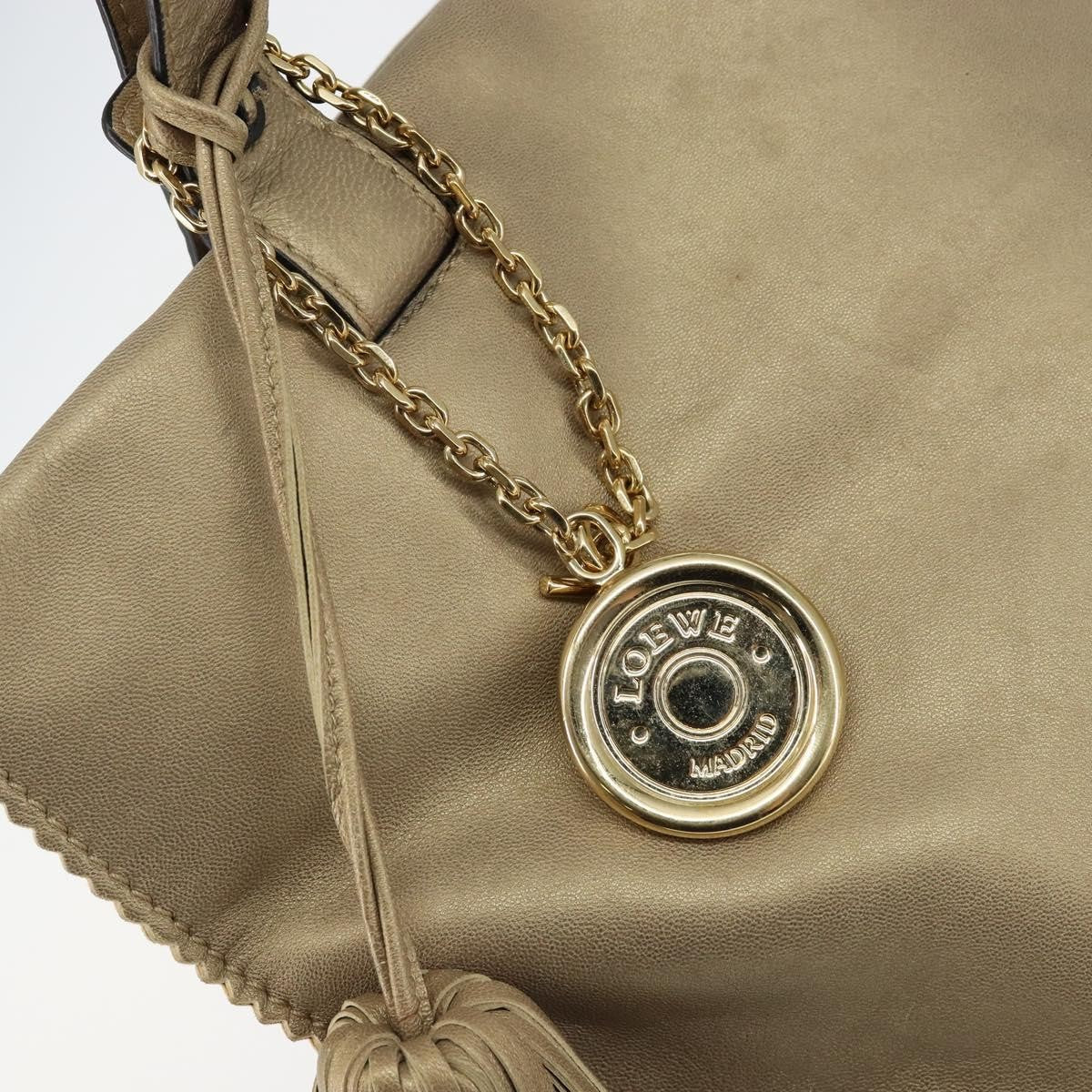 Loewe Anagram Tote Leather, GOLD, LEATHER, Tote bag