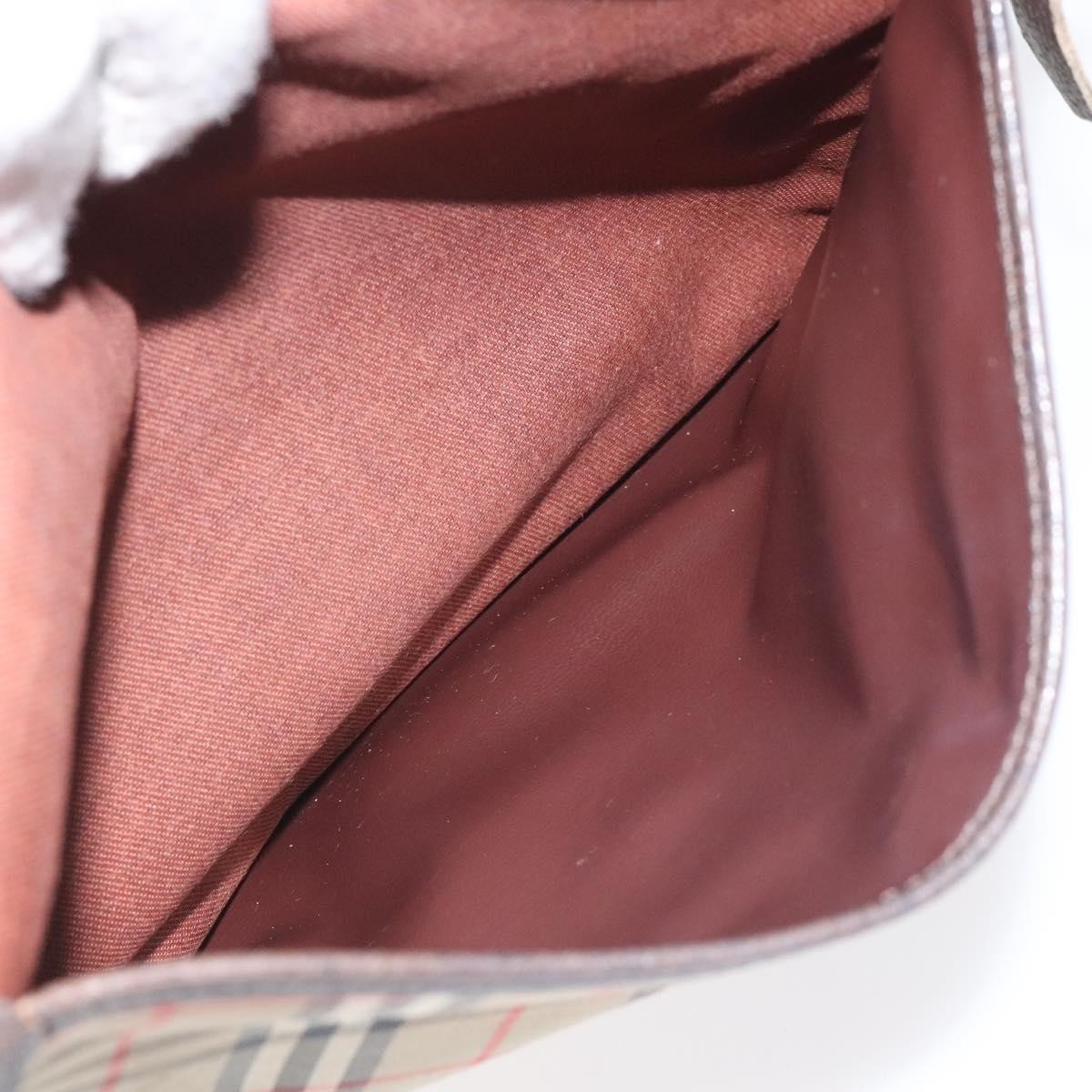 Burberry Nova check Pochette Canvas, BEIGE, CANVAS, Clutche & pouche