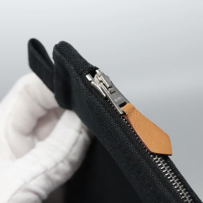 Hermes Bora Bora Pouch Toile, BLACK, CANVAS, Tote bag