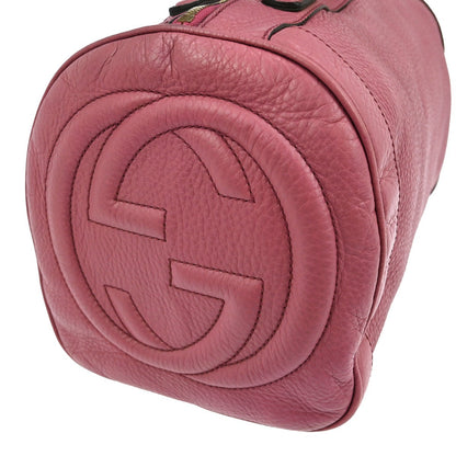 Gucci Soho Boston Bag Leather, PINK, LEATHER, Travel bag