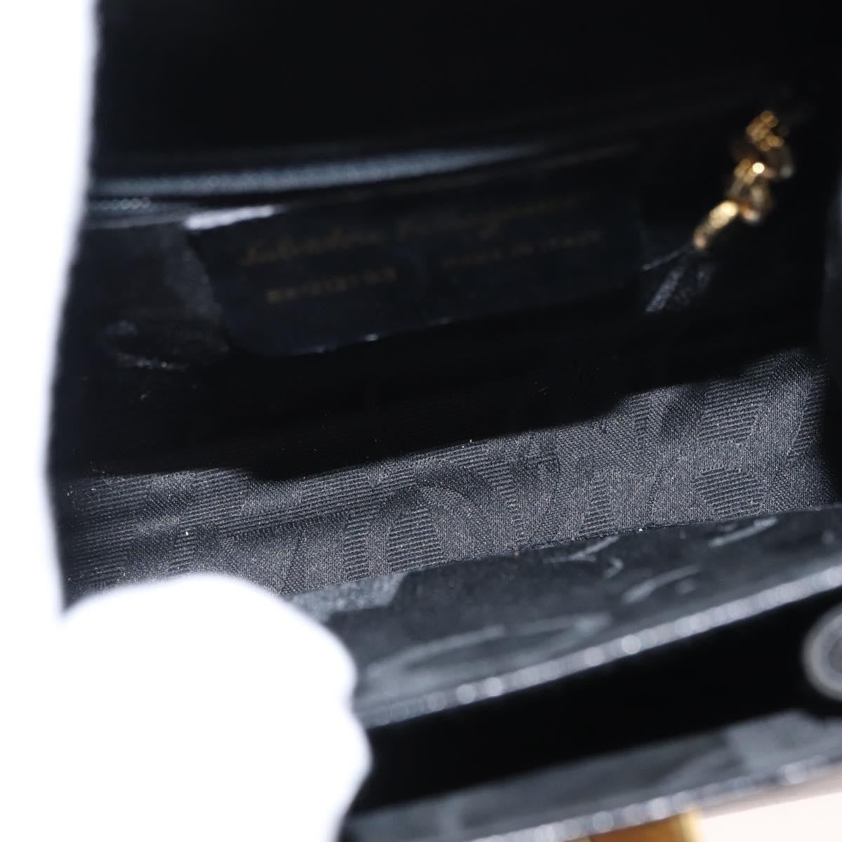 Salvatore Ferragamo Gancini Convertible Top Handle Bag Leather, BLACK, LEATHER, Handbag