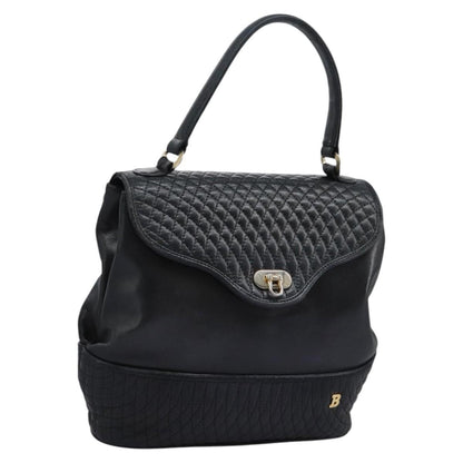 Bally Vintage Handbag Quilted Leather, Black, Leather, Handbag