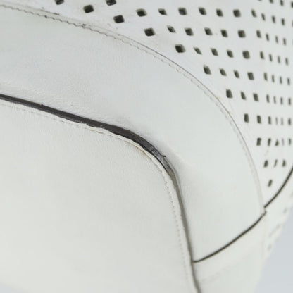 Louis Vuitton Flore Noe Handbag Perforated Leather, WHITE, LEATHER, Shoulder bag