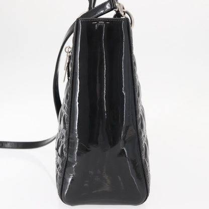 Christian Dior Lady Dior Bag Cannage Quilt Patent, BLACK, PATENT_LEATHER, Handbag