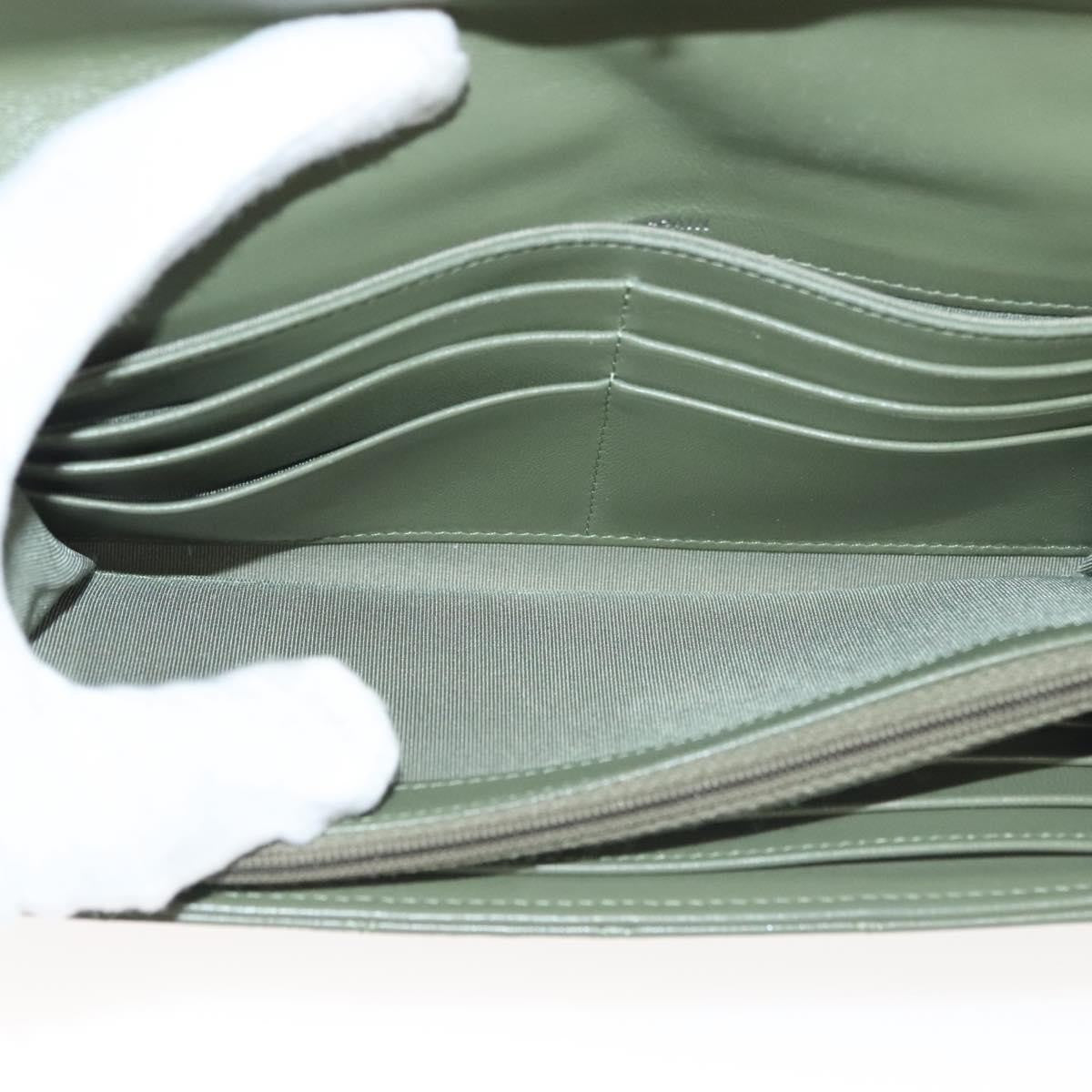 Chanel CC Gusset Classic Flap Wallet Quilted Lambskin, GREEN, LEATHER, Wallets