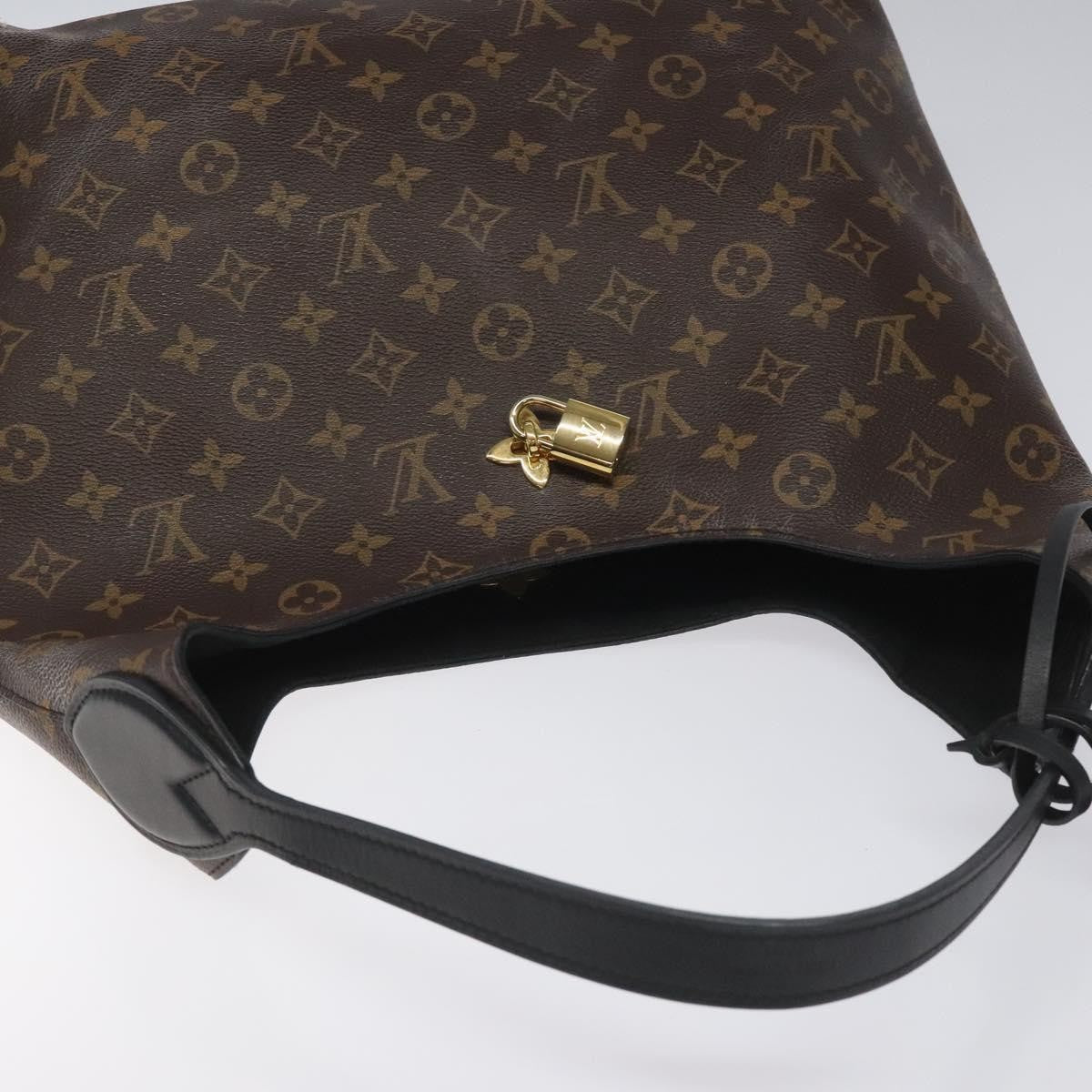 Louis Vuitton Flower Hobo Monogram Canvas with Leather, BROWN, CANVAS, Shoulder bag