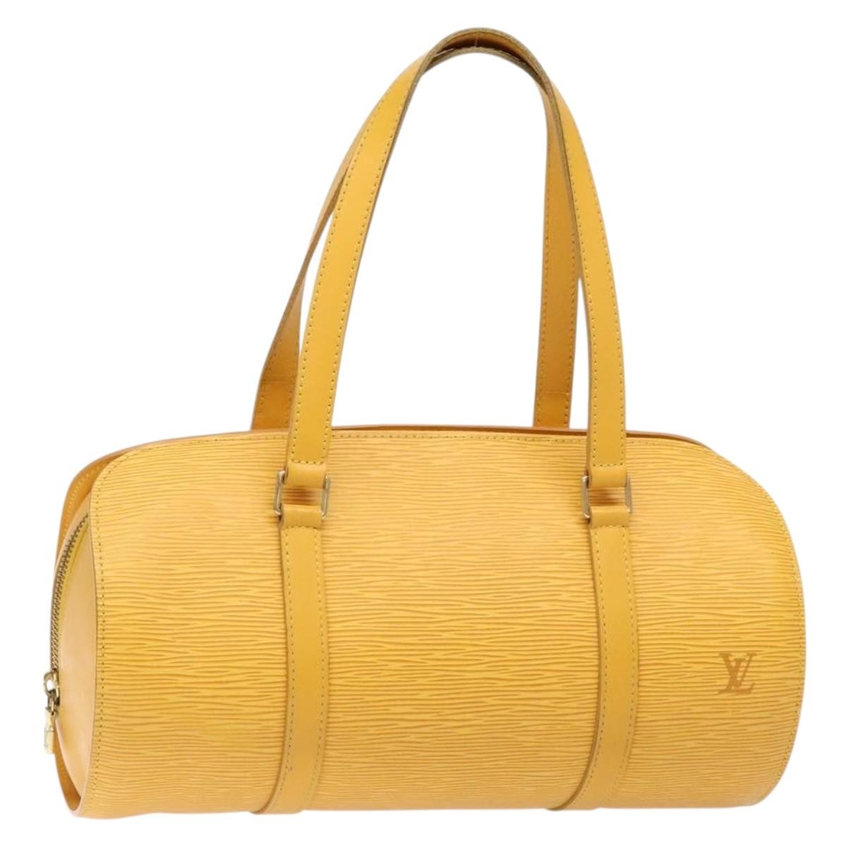 Louis Vuitton Soufflot Handbag Epi Leather, YELLOW, LEATHER, Handbag