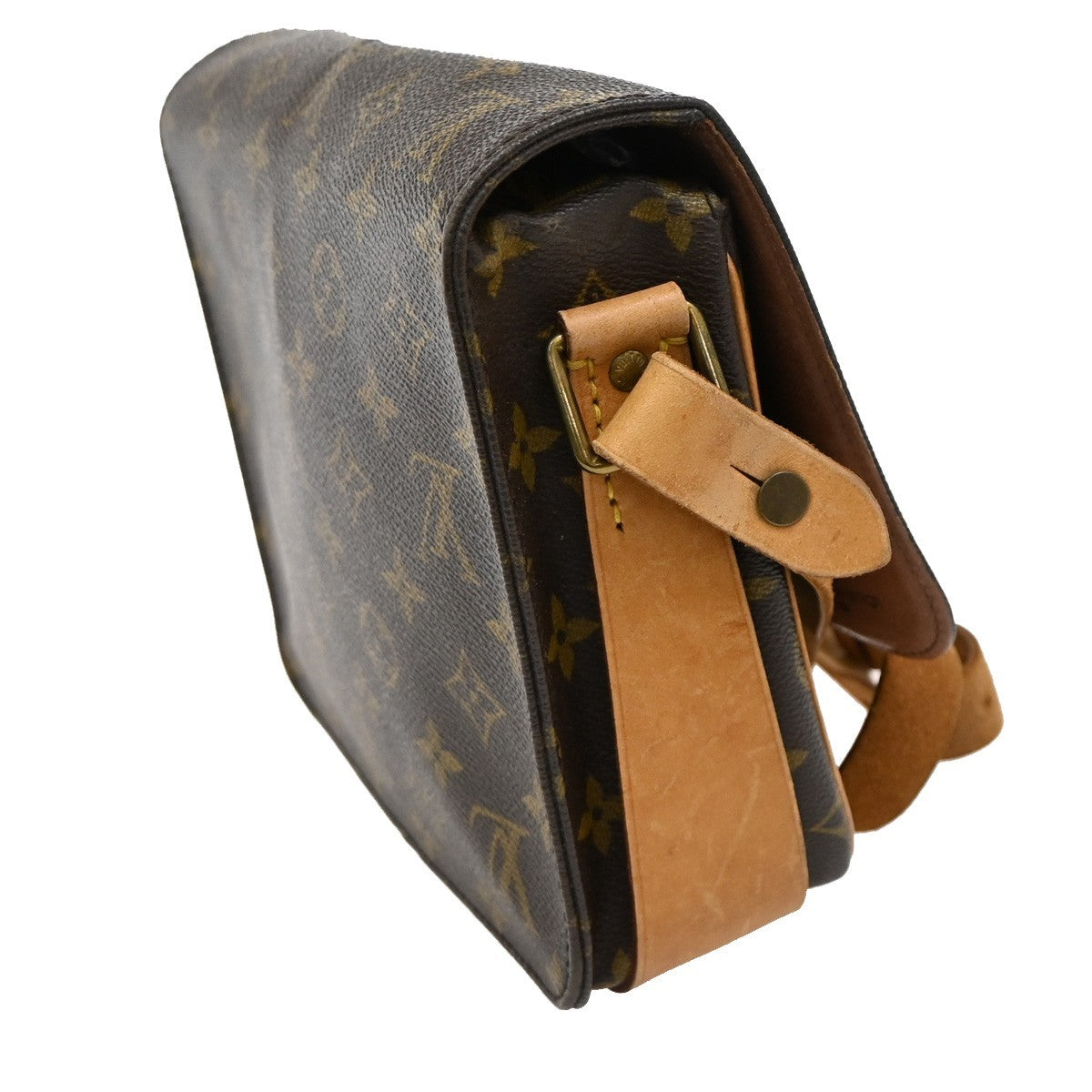 Louis Vuitton Cartouchiere Handbag Monogram Canvas, BROWN, LEATHER, Crossbody bag