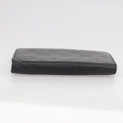 Louis Vuitton Brazza Long Bifold wallet Monogram shadow, BLACK, LEATHER, Wallets