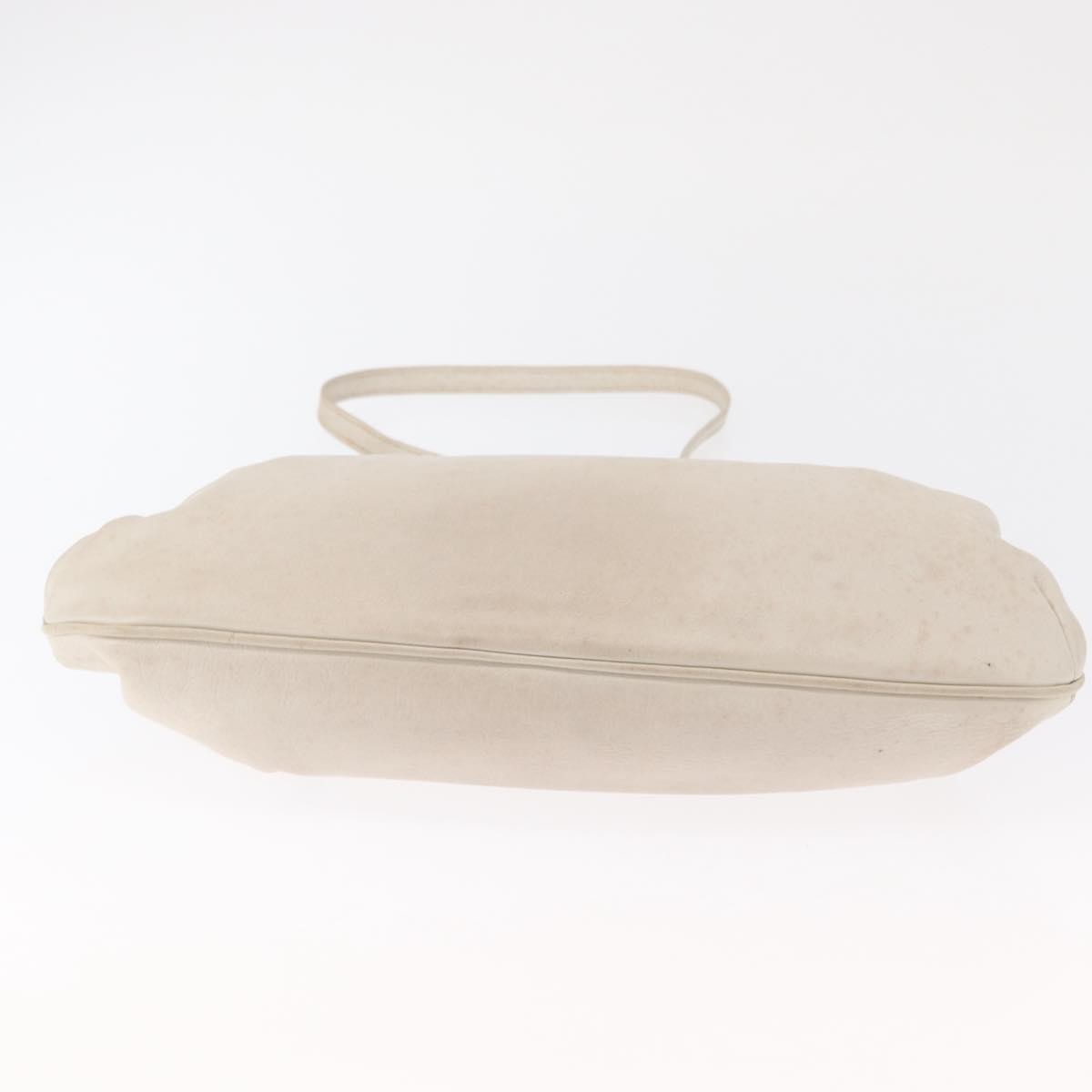 Celine Vintage Shoulder Bag Leather, WHITE, LEATHER, Shoulder bag