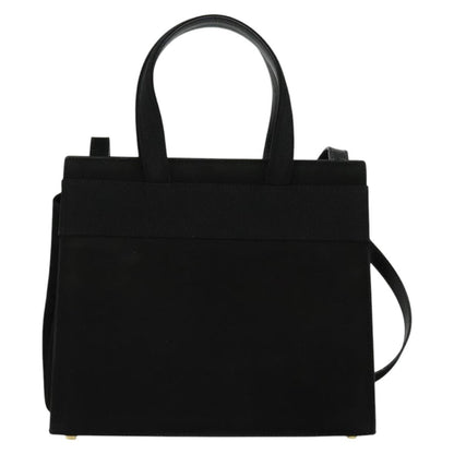 Salvatore Ferragamo Convertible Vara Bow Tote Suede, BLACK, SUEDE, Handbag