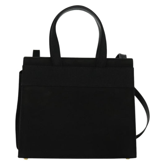 Salvatore Ferragamo Convertible Vara Bow Tote Suede, BLACK, SUEDE, Handbag