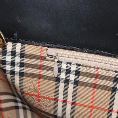 Burberry Vintage Shoulder Bag Leather, BLACK, LEATHER, Shoulder bag