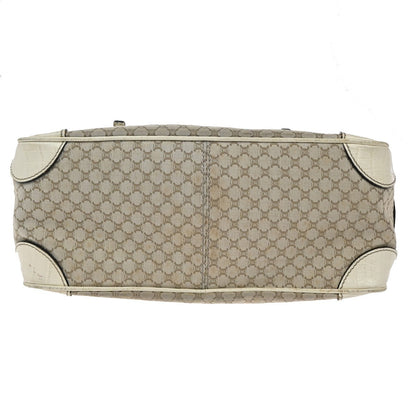 Celine Boogie Satchel Macadam, BEIGE, CANVAS, Tote bag