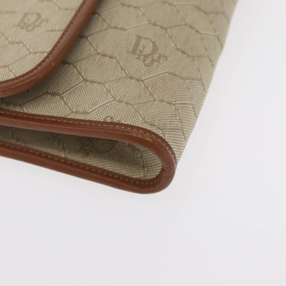 Christian Dior Vintage Honeycomb chain Canvas, BEIGE, CANVAS, Shoulder bag