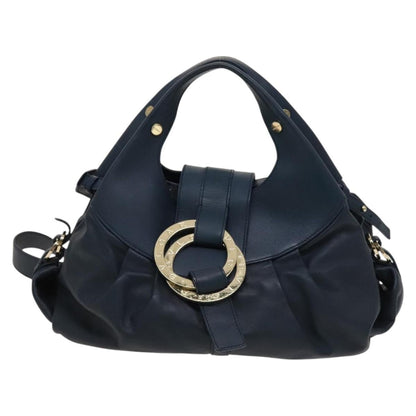 Bvlgari Chandra Hobo Leather, BLUE, LEATHER, Handbag