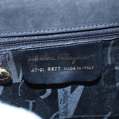 Salvatore Ferragamo Vintage Vara Bow Top Handle Bag Suede, BLACK, SUEDE, Handbag