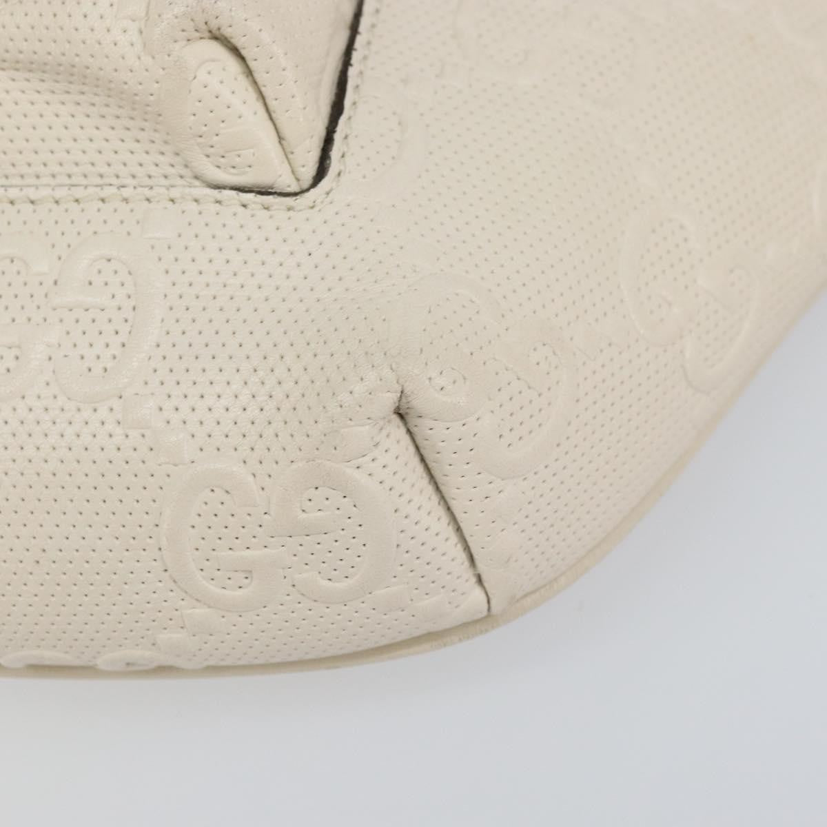 Gucci Front Pocket Belt Bag GG Embossed Perforated Leather, WHITE, LEATHER, Shoulder bag