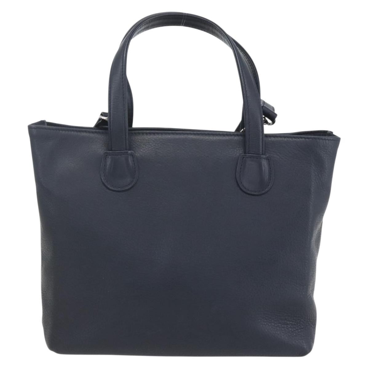 Christian Dior Vintage CD Handbag Leather, NAVY, LEATHER, Handbag