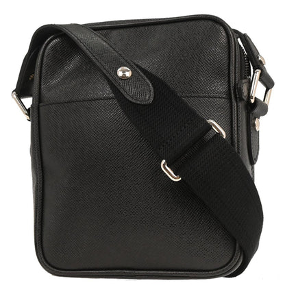 Louis Vuitton Dimitri Messenger Bag Taiga Leather, BLACK, LEATHER, Shoulder bag