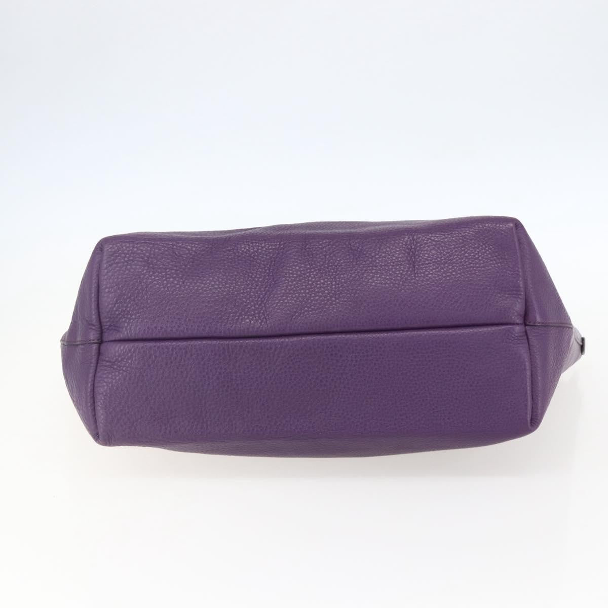 Salvatore Ferragamo Gancini Tote Leather, PURPLE, LEATHER, Tote bag