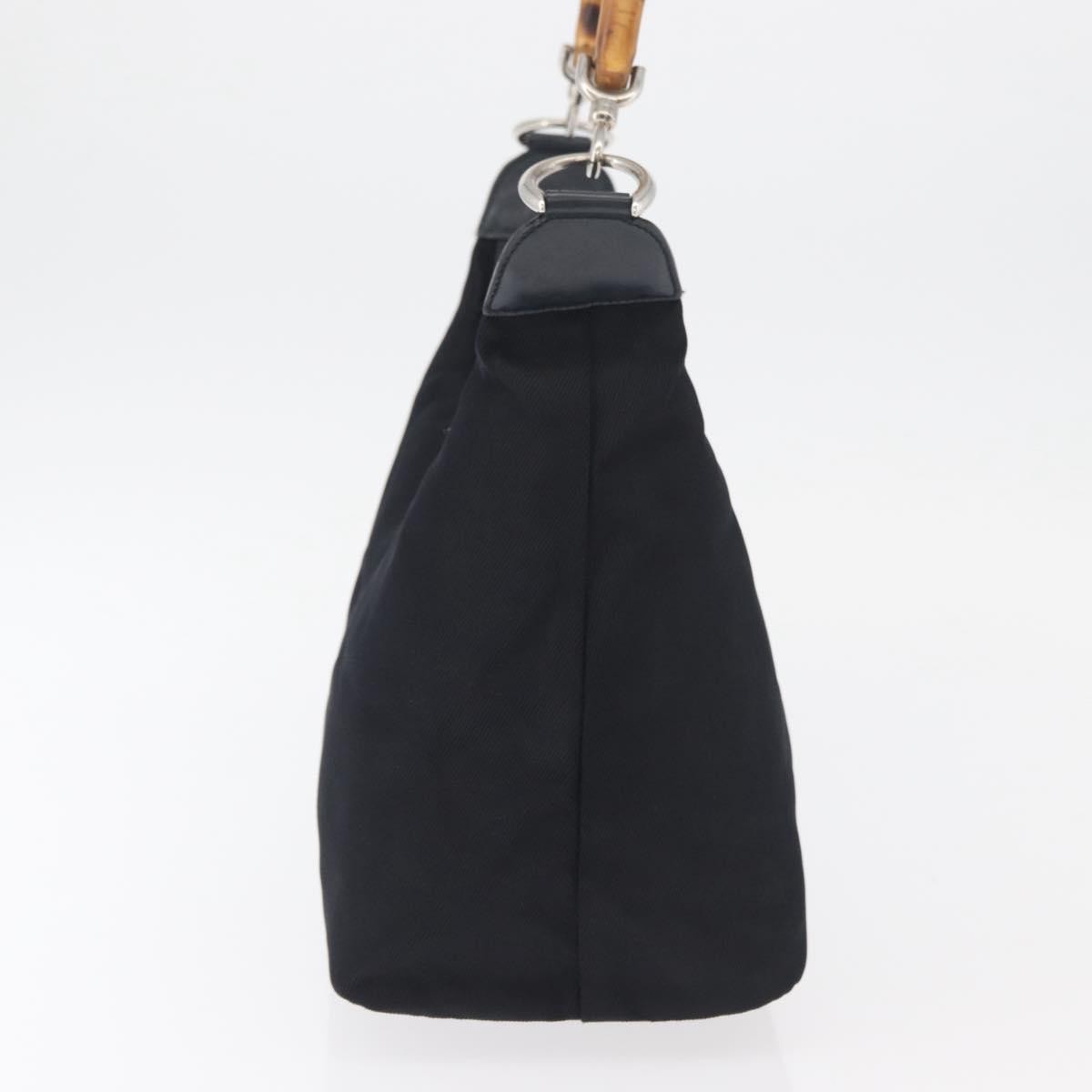 Gucci Vintage Bamboo Hobo Nylon, Navy, Nylon, Shoulder Bag