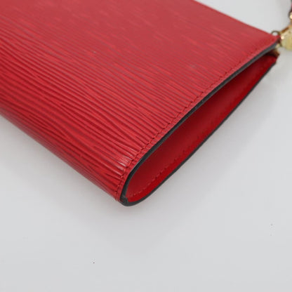 Louis Vuitton Pochette Accessoires Epi Leather, RED, LEATHER, Clutche & pouche