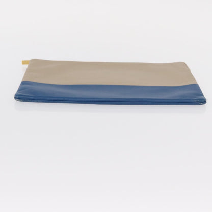 Celine Solo Pouch Leather, BEIGE, LEATHER, Clutche & pouche