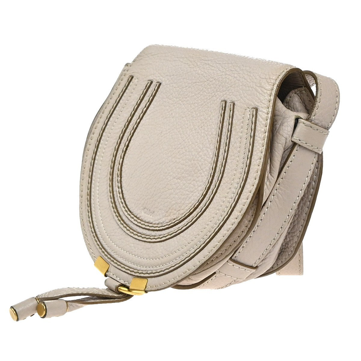 Chloe Marcie Crossbody Bag Leather, BEIGE, LEATHER, Shoulder bag