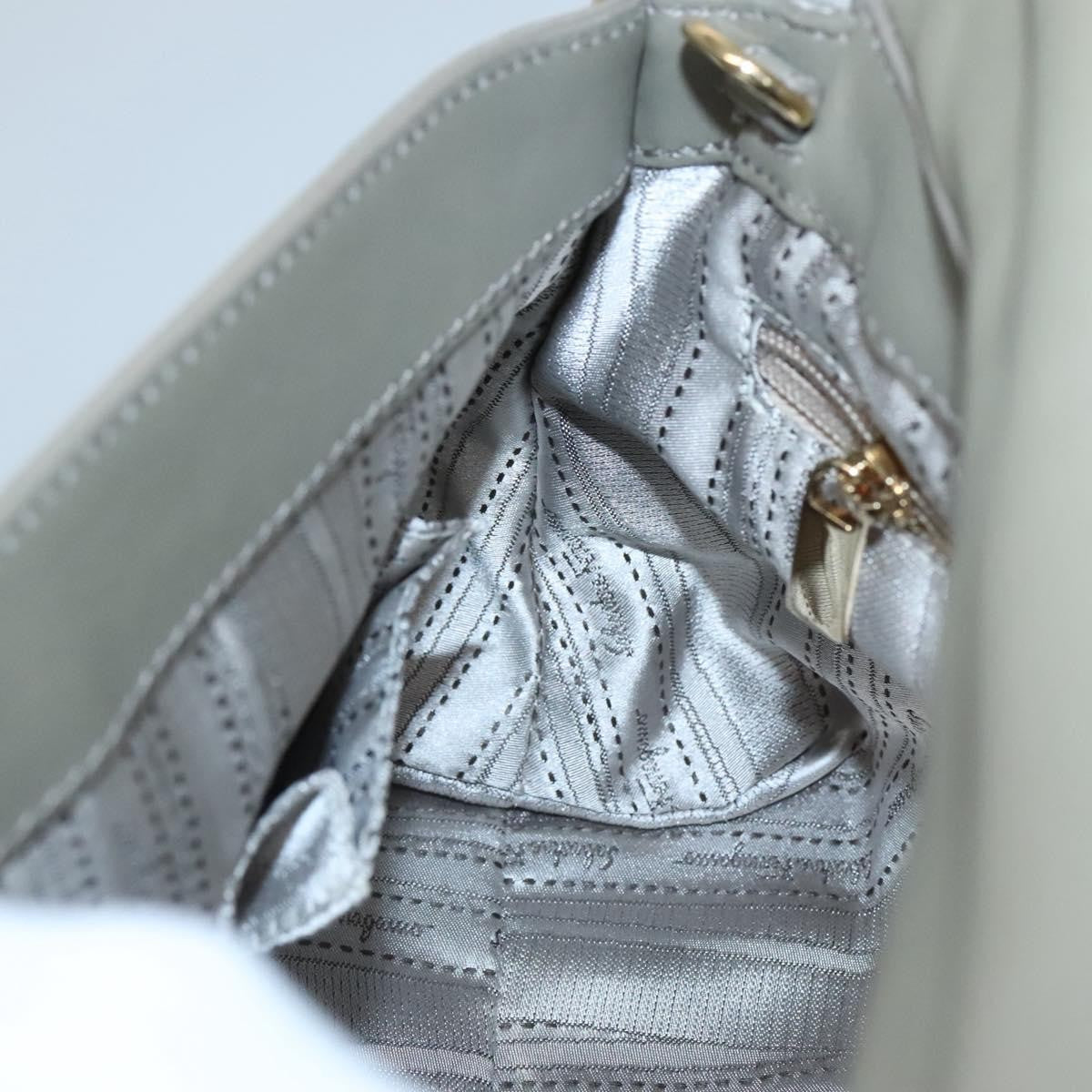 Salvatore Ferragamo Sofia Satchel Smooth Leather, GRAY, LEATHER, Handbag