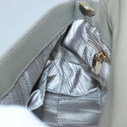 Salvatore Ferragamo Sofia Satchel Smooth Leather, GRAY, LEATHER, Handbag