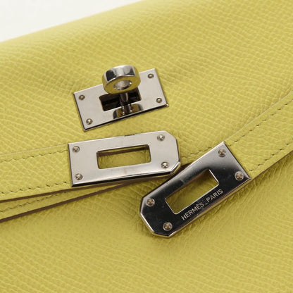 Hermes Kelly Wallet Epsom, YELLOW, LEATHER, Wallets