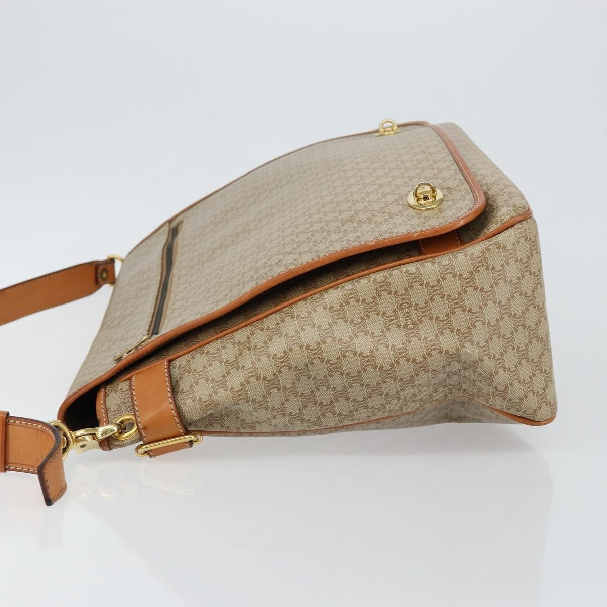 Celine Macadam Shoulder Bag PVC Leather, BEIGE, CANVAS, Shoulder bag