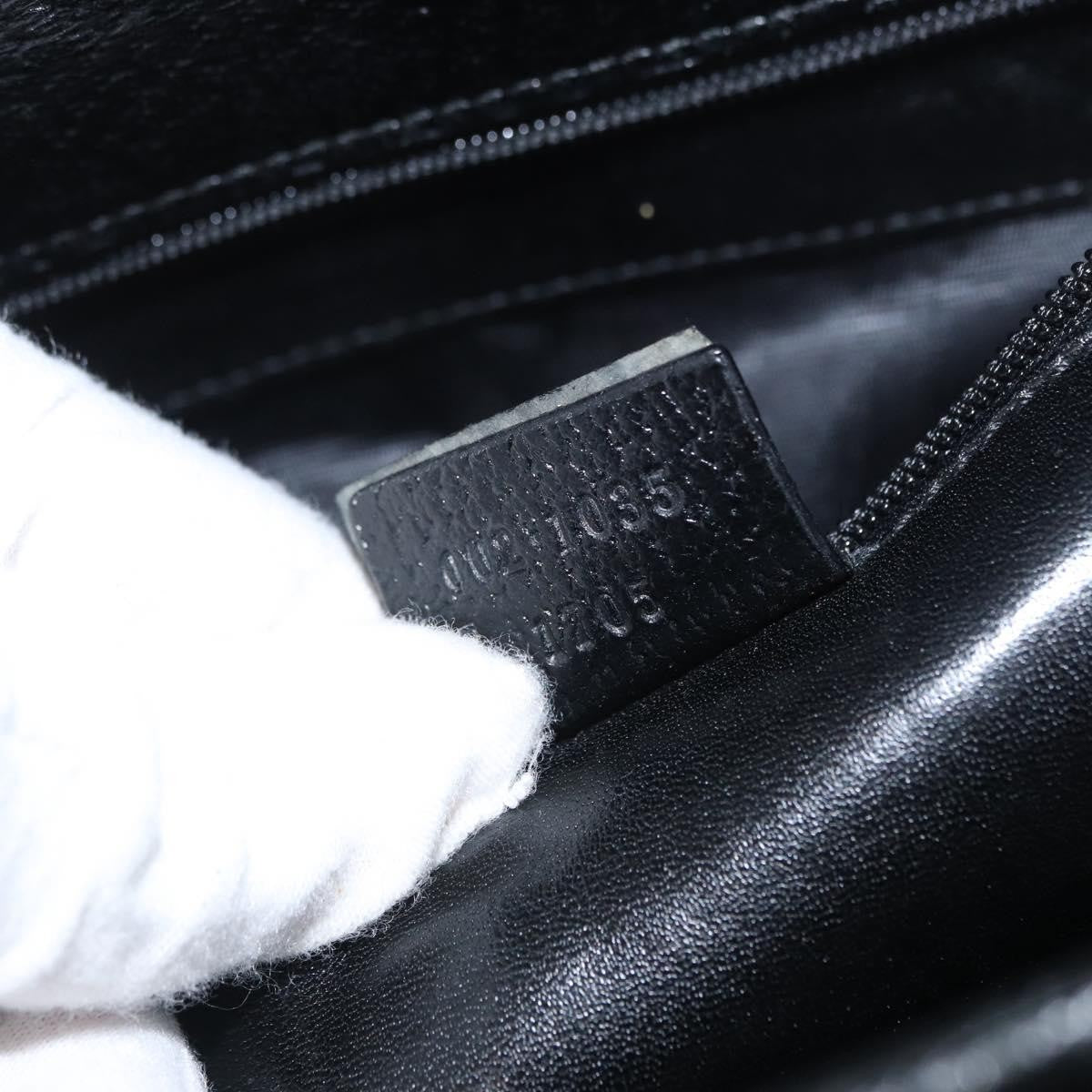 Gucci Vintage Bamboo Handle Bag Leather, BLACK, LEATHER, Handbag