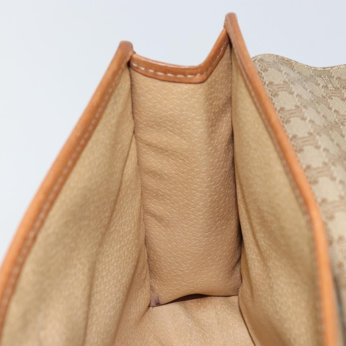 Celine Circle Logo Macadam Pouch Canvas and Leather, BEIGE, CANVAS, Clutche & pouche