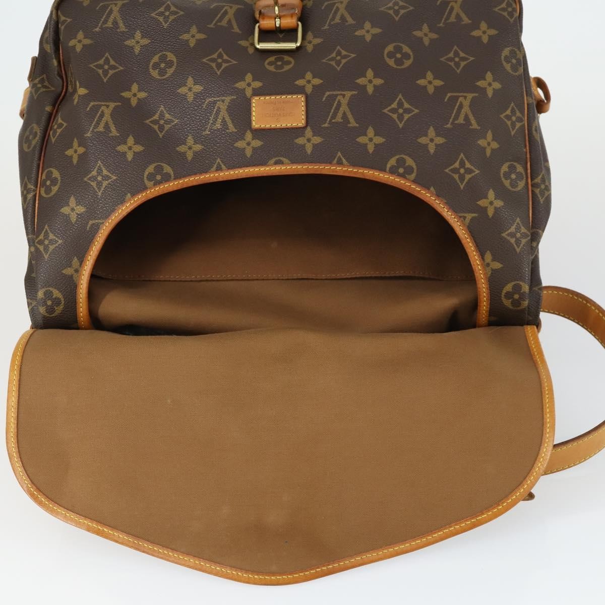Louis Vuitton Saumur Handbag Monogram Canvas, BROWN, CANVAS, Shoulder bag