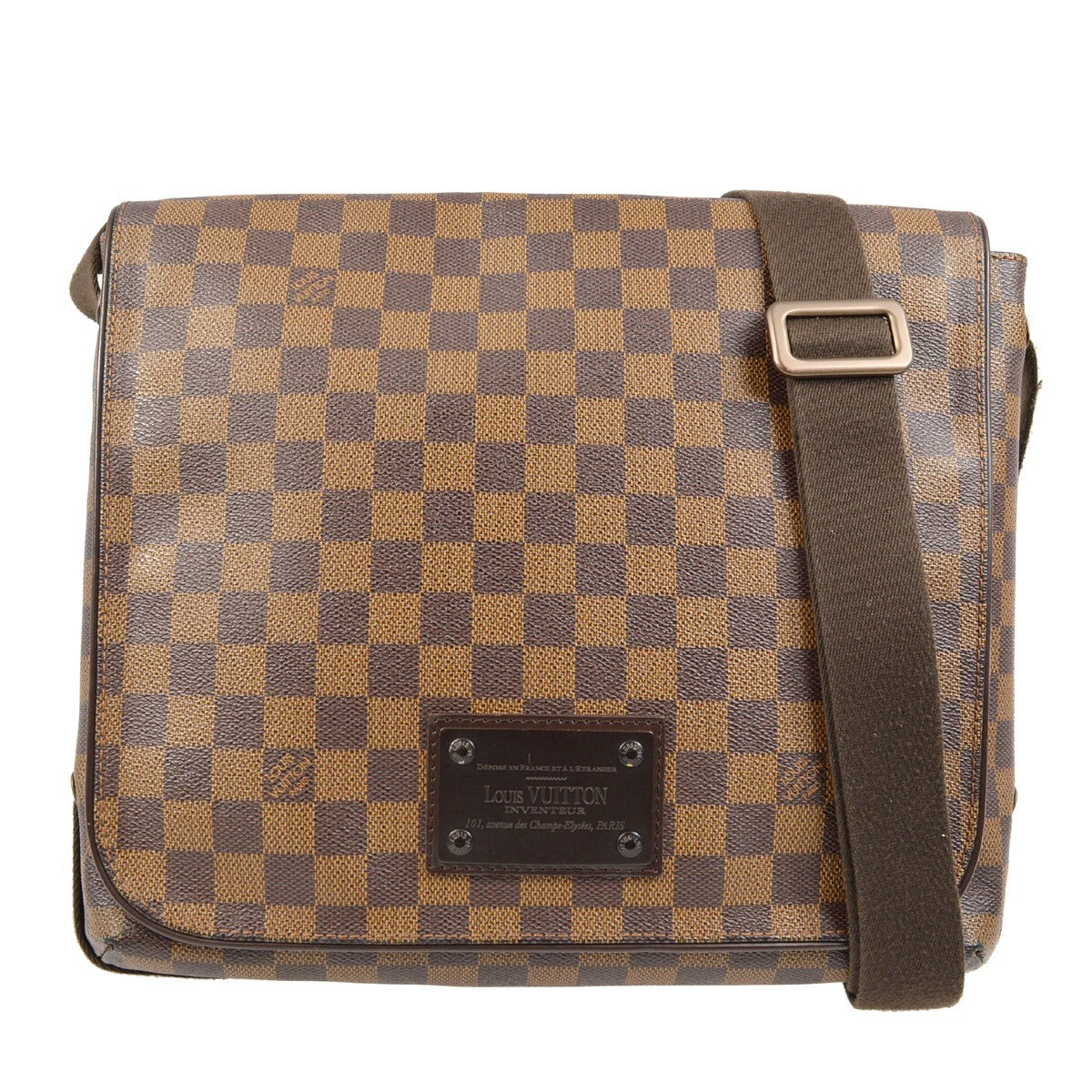 Louis Vuitton Brooklyn Handbag Damier, Brown, Canvas, Shoulder Bag