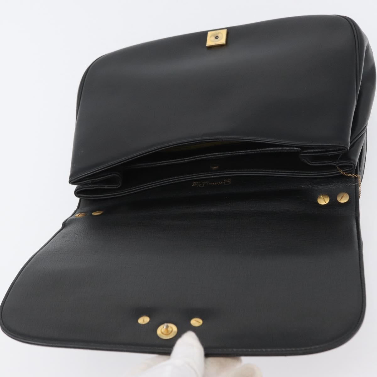 Christian Dior Vintage CD Logo Shoulder Bag Leather, BLACK, LEATHER, Shoulder bag