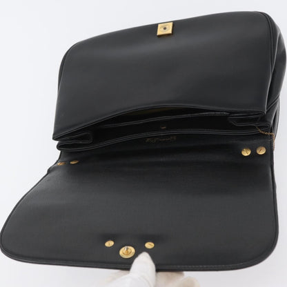 Christian Dior Vintage CD Logo Shoulder Bag Leather, BLACK, LEATHER, Shoulder bag